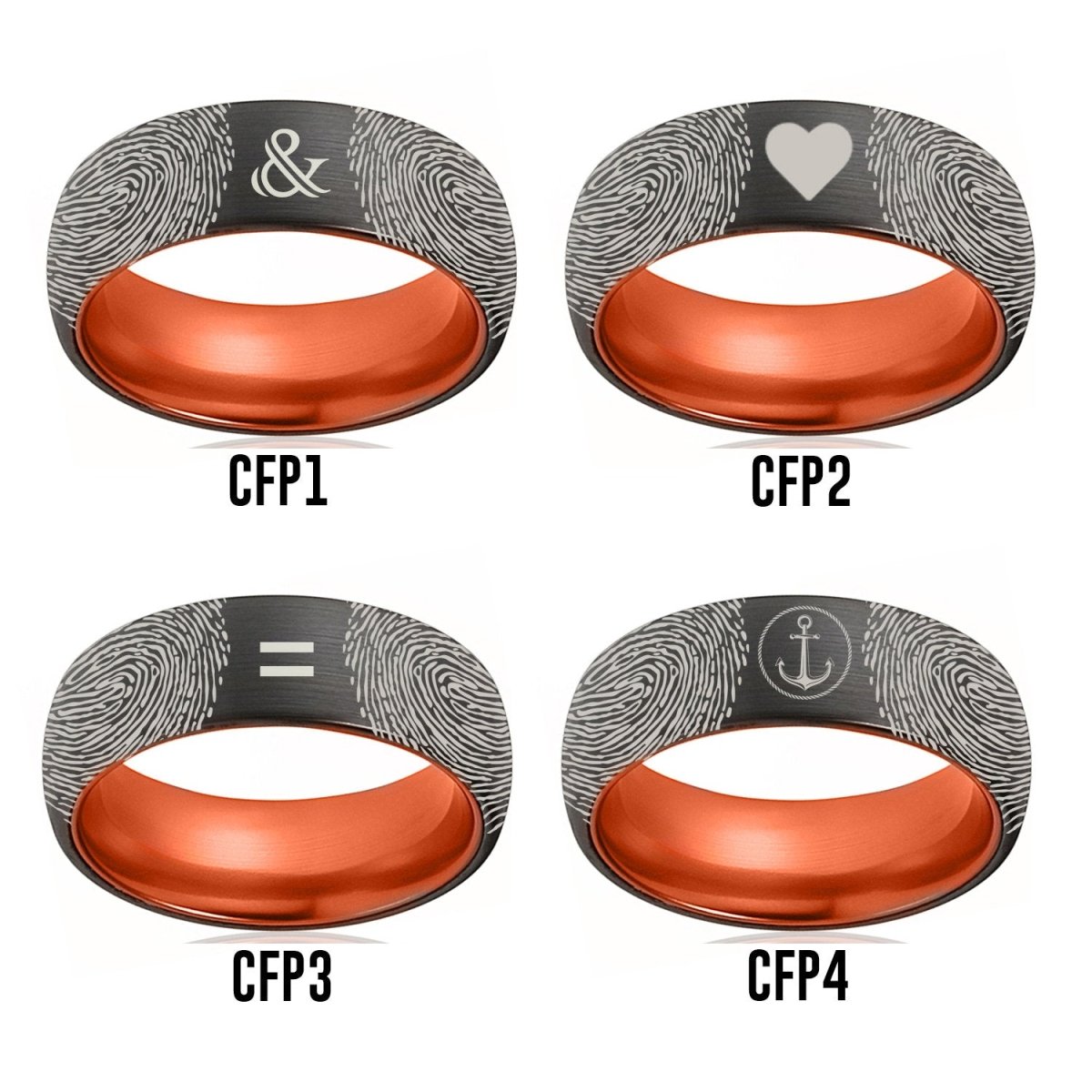 Fingerprint Ring | Mens Wedding Band, Couple Wedding Ring, Memorial Ring - Fingerprint Rings - Aydins Jewelry - 3