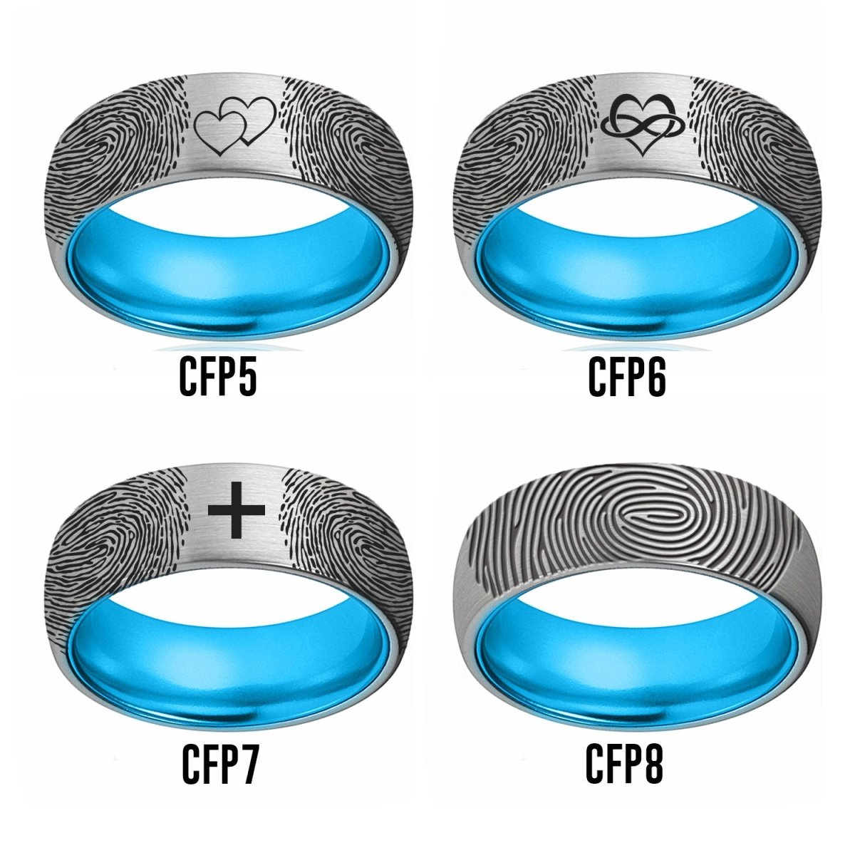 Fingerprint Ring | Mens Wedding Band, Couple Wedding Ring, Memorial Ring - Fingerprint Rings - Aydins Jewelry - 3