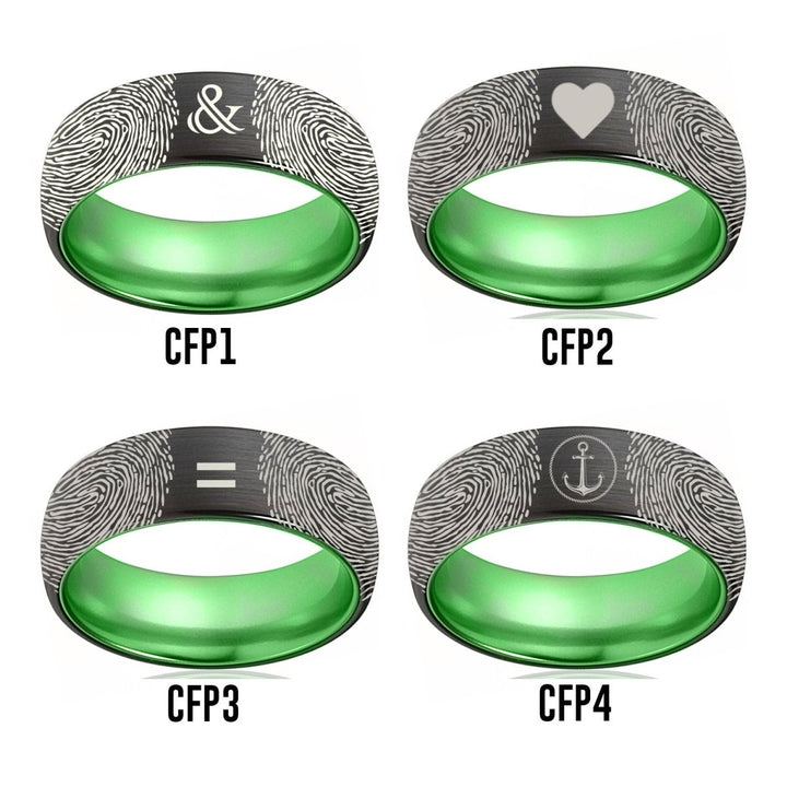 Fingerprint Ring | Mens Wedding Band, Couple Wedding Ring, Memorial Ring - Fingerprint Rings - Aydins Jewelry - 3