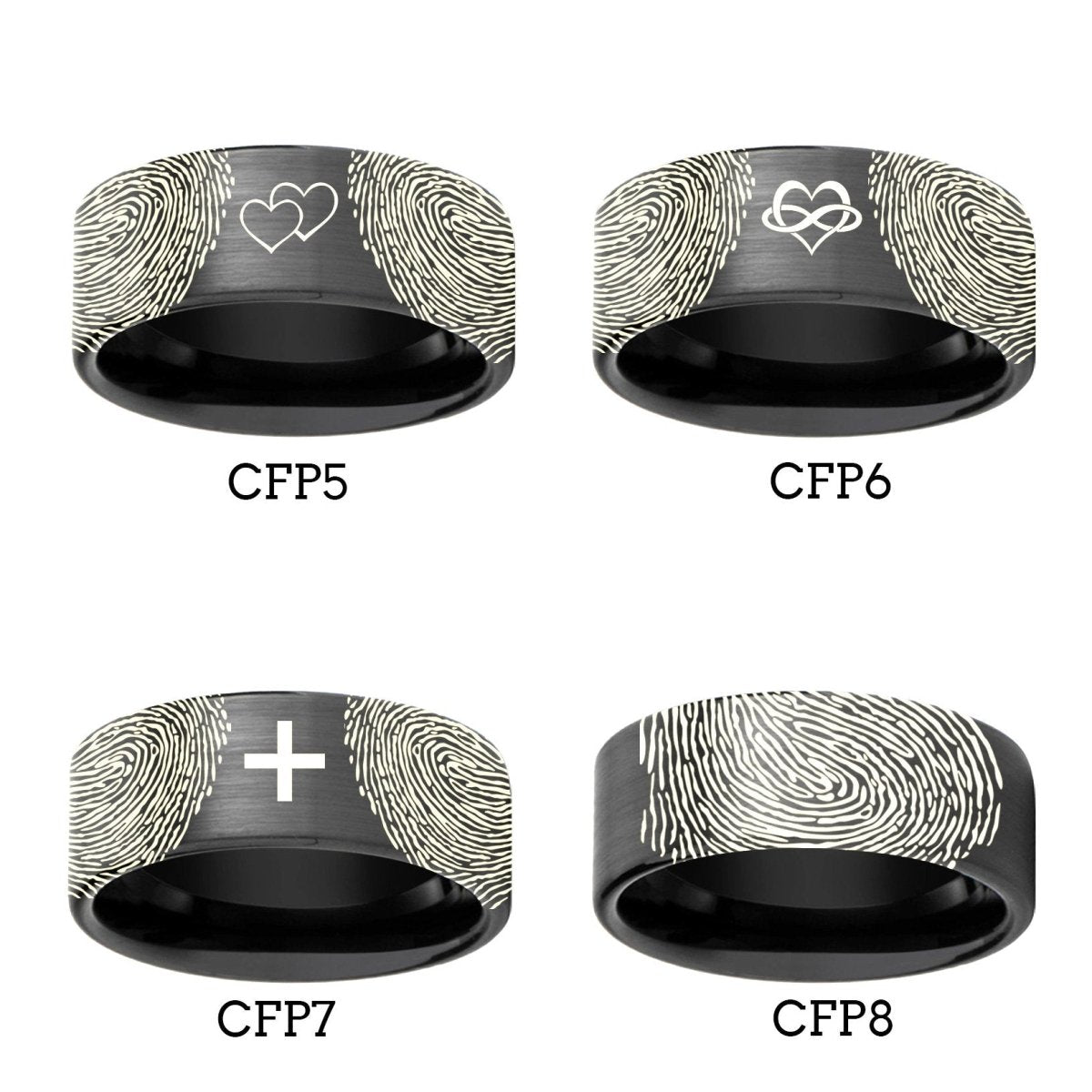 Fingerprint Ring | Mens Wedding Band, Couple Wedding Ring, Memorial Ring - Fingerprint Rings - Aydins Jewelry - 3