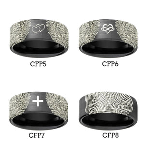 Fingerprint Ring | Mens Wedding Band, Couple Wedding Ring, Memorial Ring - Fingerprint Rings - Aydins Jewelry - 3