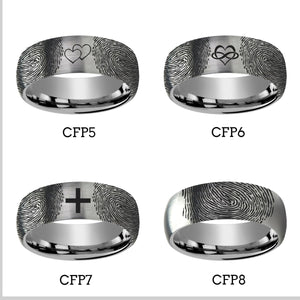 Fingerprint Ring | Mens Wedding Band, Couple Wedding Ring, Memorial Ring - Fingerprint Rings - Aydins Jewelry - 3