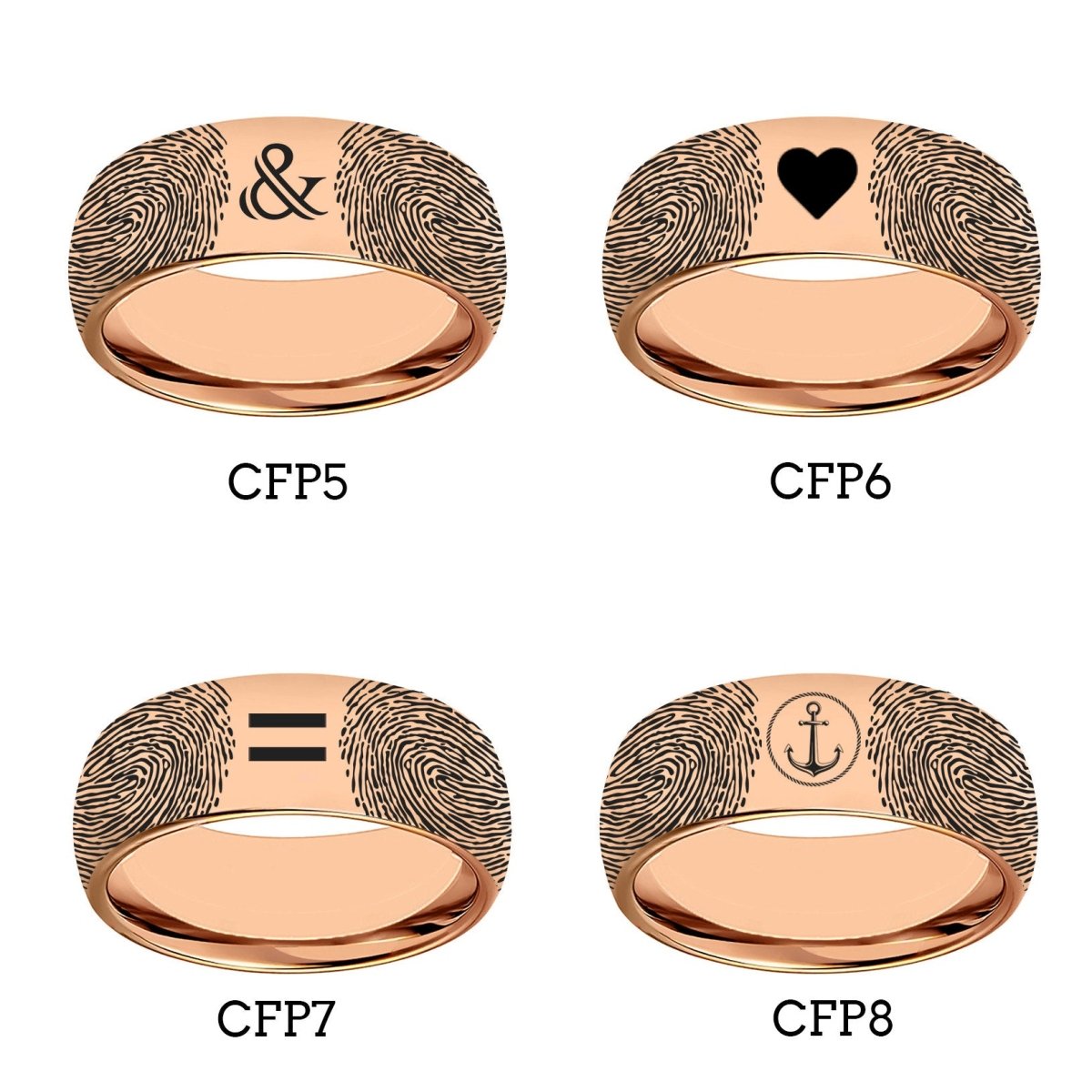 Fingerprint Ring | Mens Wedding Band, Couple Wedding Ring, Memorial Ring - Fingerprint Rings - Aydins Jewelry - 3
