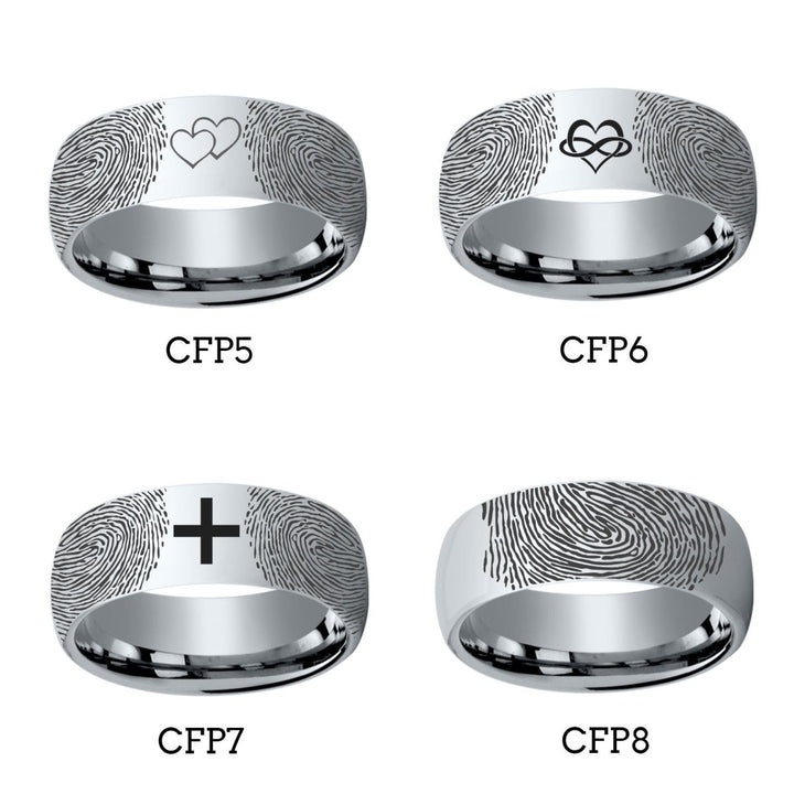 Fingerprint Ring | Mens Wedding Band, Couple Wedding Ring, Memorial Ring - Fingerprint Rings - Aydins Jewelry - 3