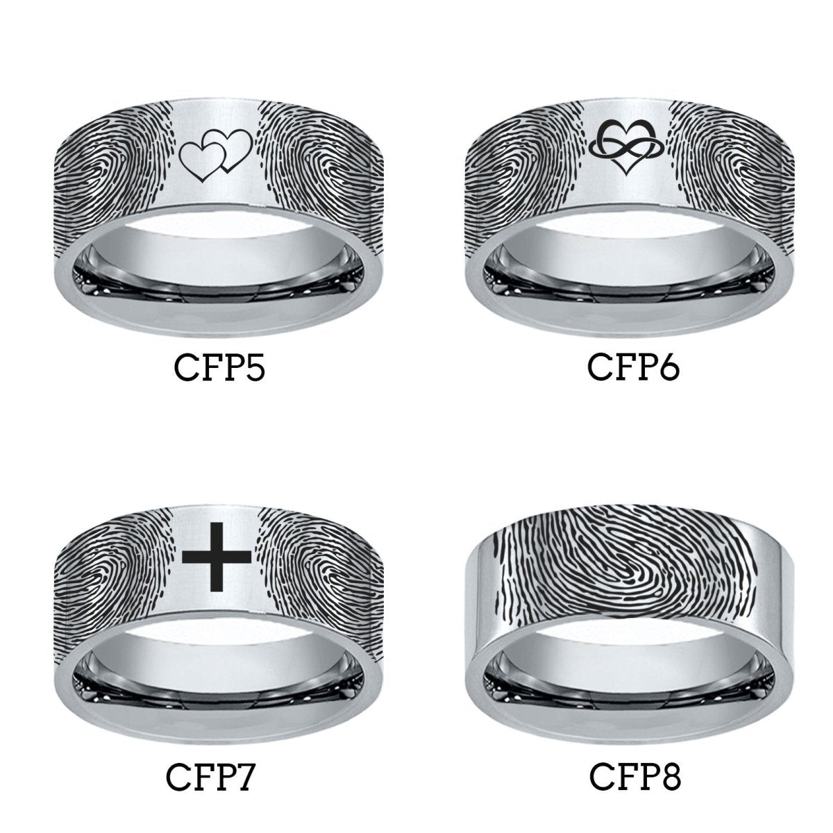 Fingerprint Ring | Mens Wedding Band, Couple Wedding Ring, Memorial Ring - Fingerprint Rings - Aydins Jewelry - 3