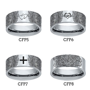 Fingerprint Ring | Mens Wedding Band, Couple Wedding Ring, Memorial Ring - Fingerprint Rings - Aydins Jewelry - 3