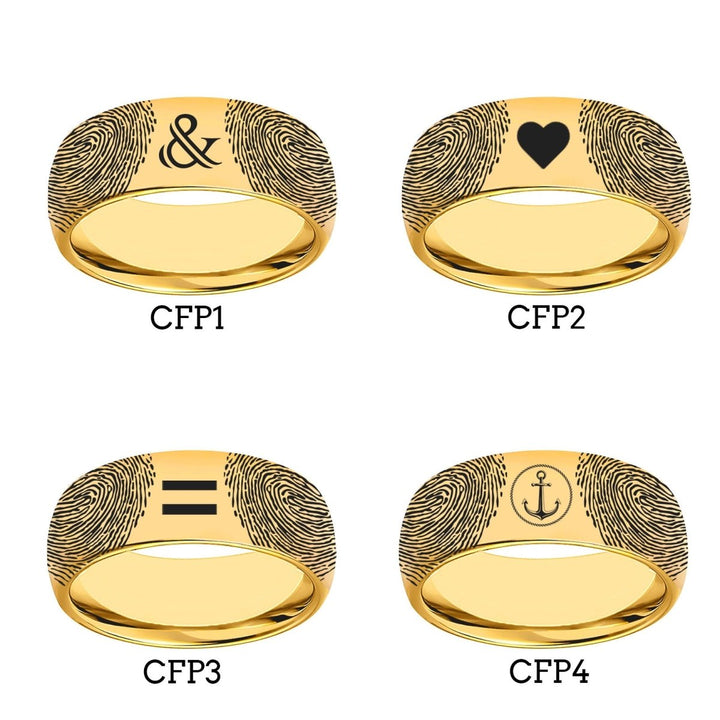 Fingerprint Ring | Mens Wedding Band, Couple Wedding Ring, Memorial Ring - Fingerprint Rings - Aydins Jewelry - 2
