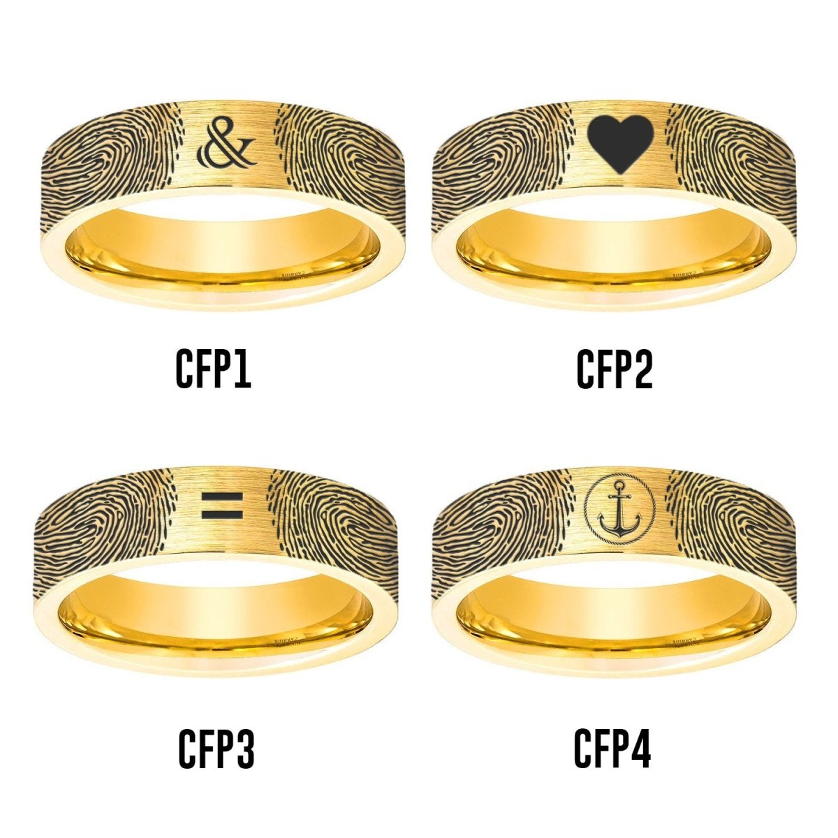 Fingerprint Ring | Mens Wedding Band, Couple Wedding Ring, Memorial Ring - Fingerprint Rings - Aydins Jewelry - 3