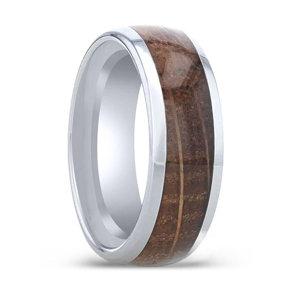FORMENT | Tungsten Ring, Whiskey Barrel Inlaid, Domed Polished Edges - Rings - Aydins Jewelry - 1