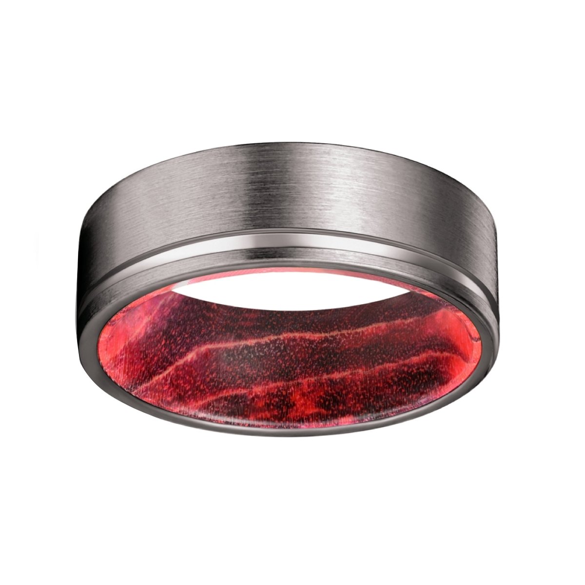 GLEASON — detail view — men's tungsten carbide wedding ring | Aydins Jewelry