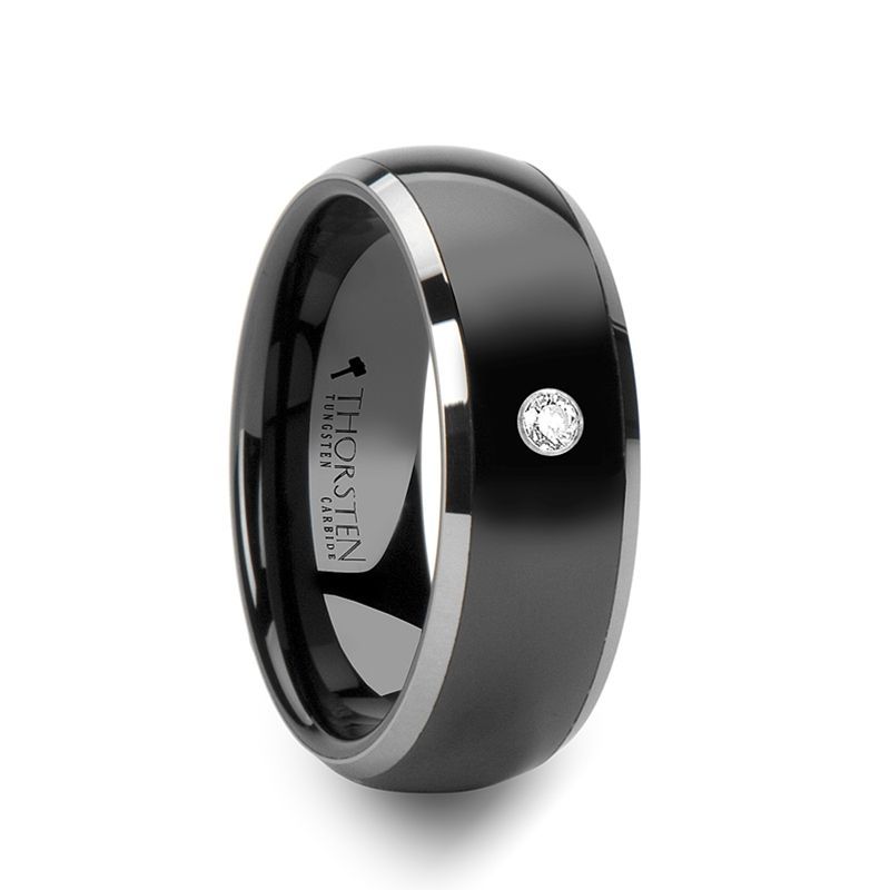 GLENDALE Black Ceramic men's wedding band, image 1