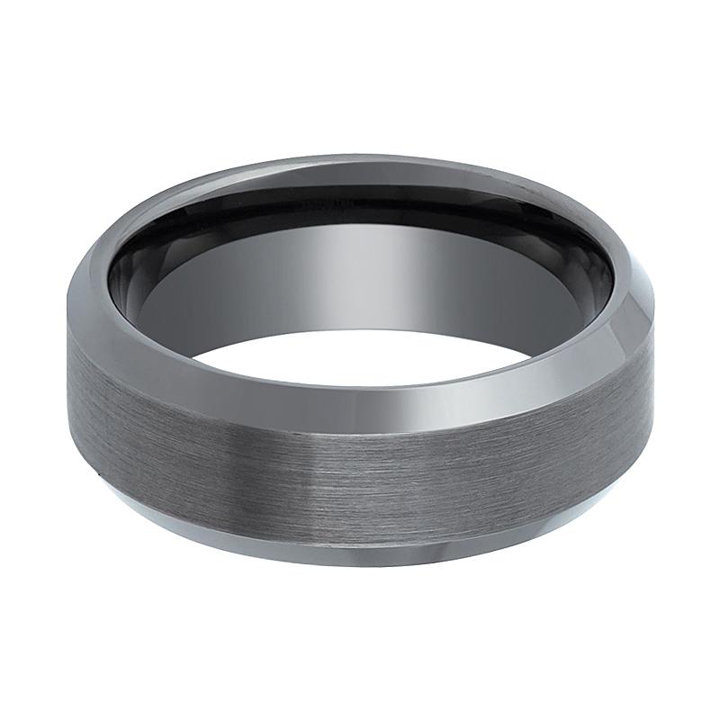 AXINGTON — detail view — men's tungsten carbide wedding ring | Aydins Jewelry