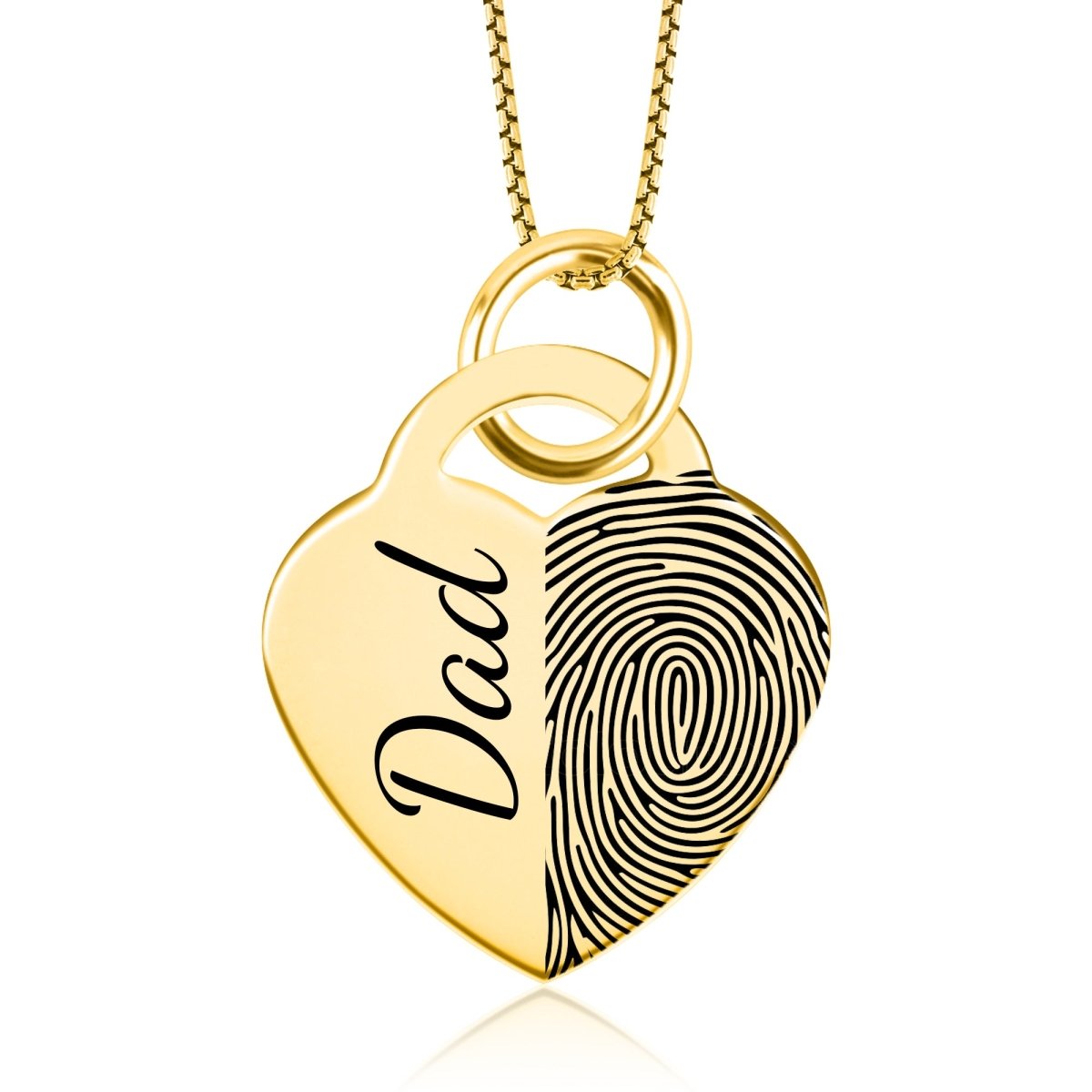 High Polished Stainless Steel Fingerprint Heart Necklace - Pendant > Fingerprint Necklace > Fingerprint Jewelry > Memorial Jewelry > Stainless Steel Fingerprint Necklace > Fingerprint Charm > Signature Jewelry > Photo Pendant > Real Photo Jewelry > - Aydins Jewelry - 3