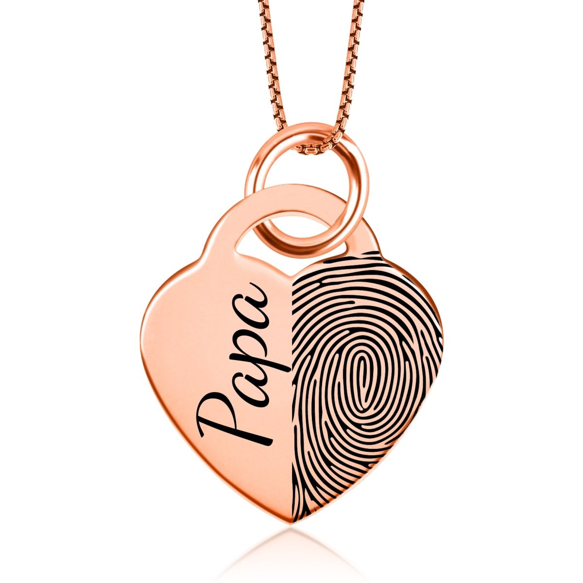 High Polished Stainless Steel Fingerprint Heart Necklace - Pendant > Fingerprint Necklace > Fingerprint Jewelry > Memorial Jewelry > Stainless Steel Fingerprint Necklace > Fingerprint Charm > Signature Jewelry > Photo Pendant > Real Photo Jewelry > - Aydins Jewelry - 4