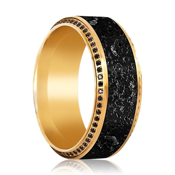 KHORNE | 10K Yellow Gold with Lava and Black Diamonds - Rings - Aydins Jewelry - 1