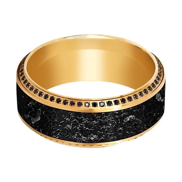 KHORNE | 10K Yellow Gold with Lava and Black Diamonds - Rings - Aydins Jewelry - 2