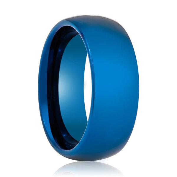 LIGHTNING | Blue Tungsten Ring, High Polished, Domed - Rings - Aydins Jewelry - 1