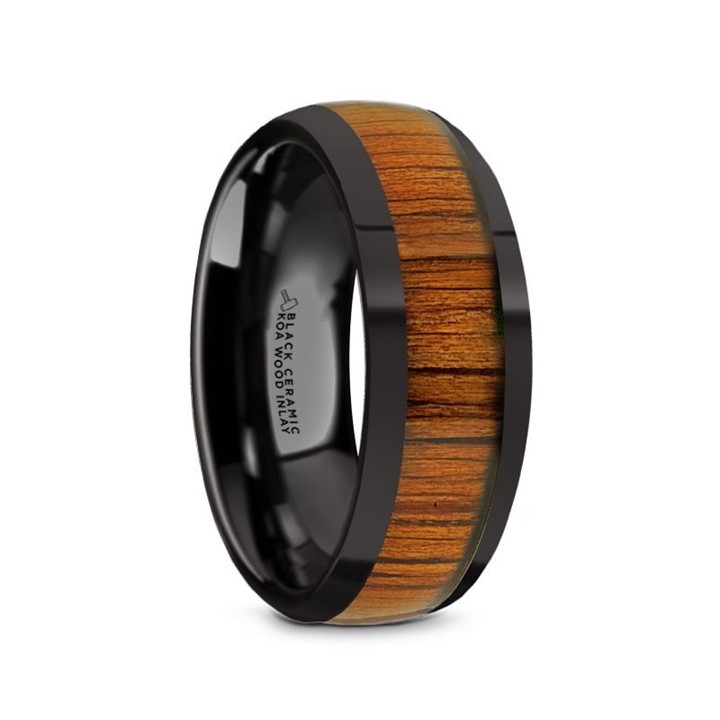 LINDEN Black Ceramic men's wedding band, image 1