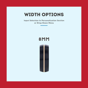 LUDOLF | Multi Color Wood, Black Tungsten Ring, Rose Gold Groove, Domed - Rings - Aydins Jewelry - 3