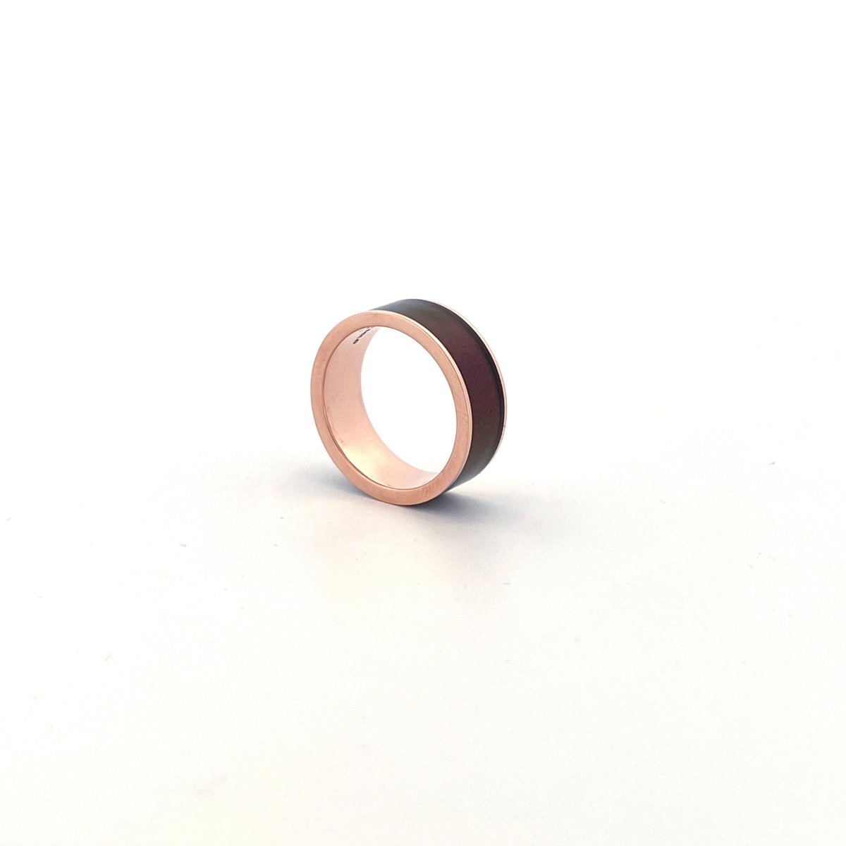 Men's 14k Rose Gold Wedding Band with Blue/Purple 14k Rose Gold men's wedding band, image 44