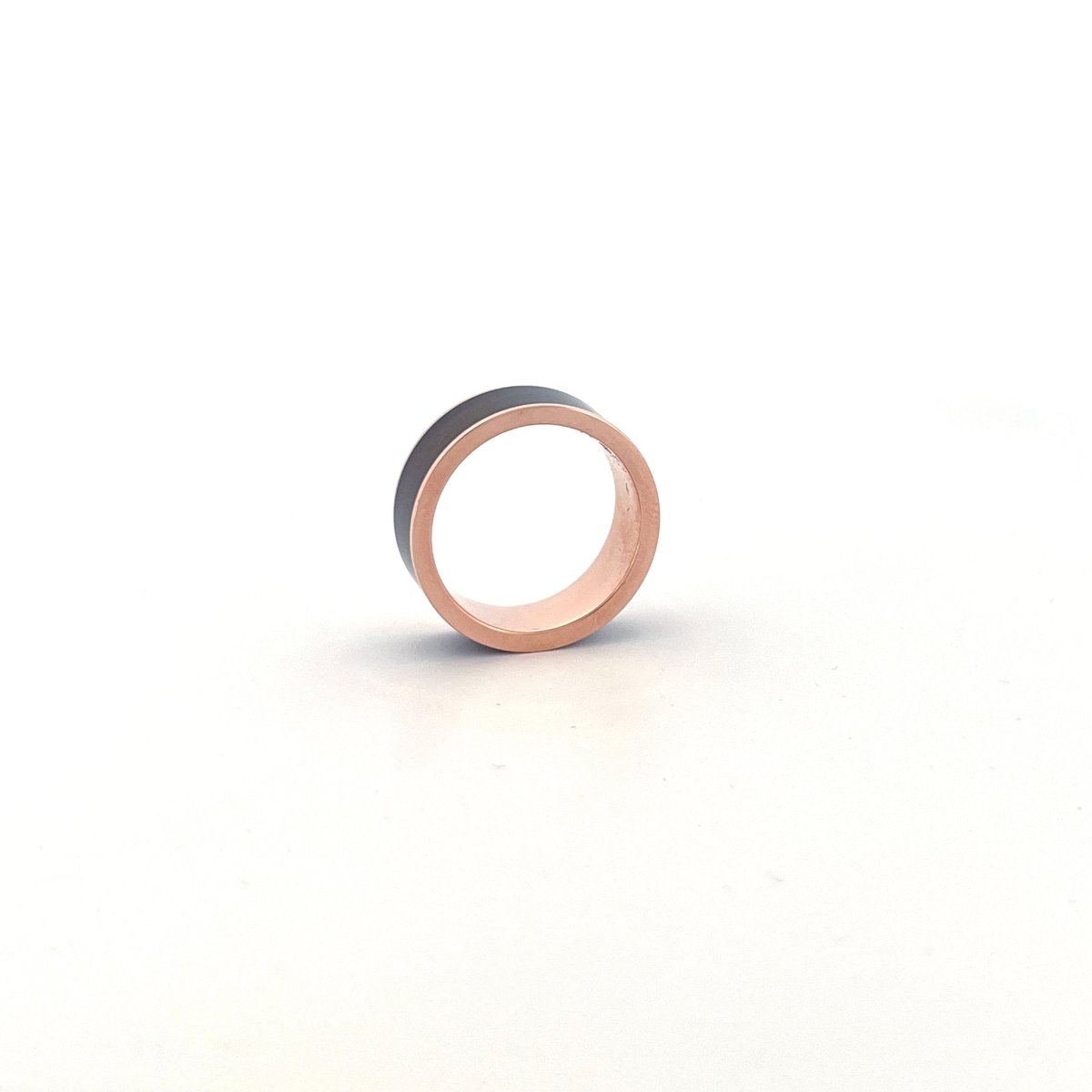 Men's 14k Rose Gold Wedding Band with Blue/Purple 14k Rose Gold men's wedding band, image 37