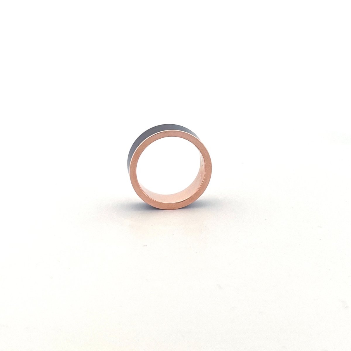 Men's 14k Rose Gold Wedding Band with Blue/Purple 14k Rose Gold men's wedding band, image 38