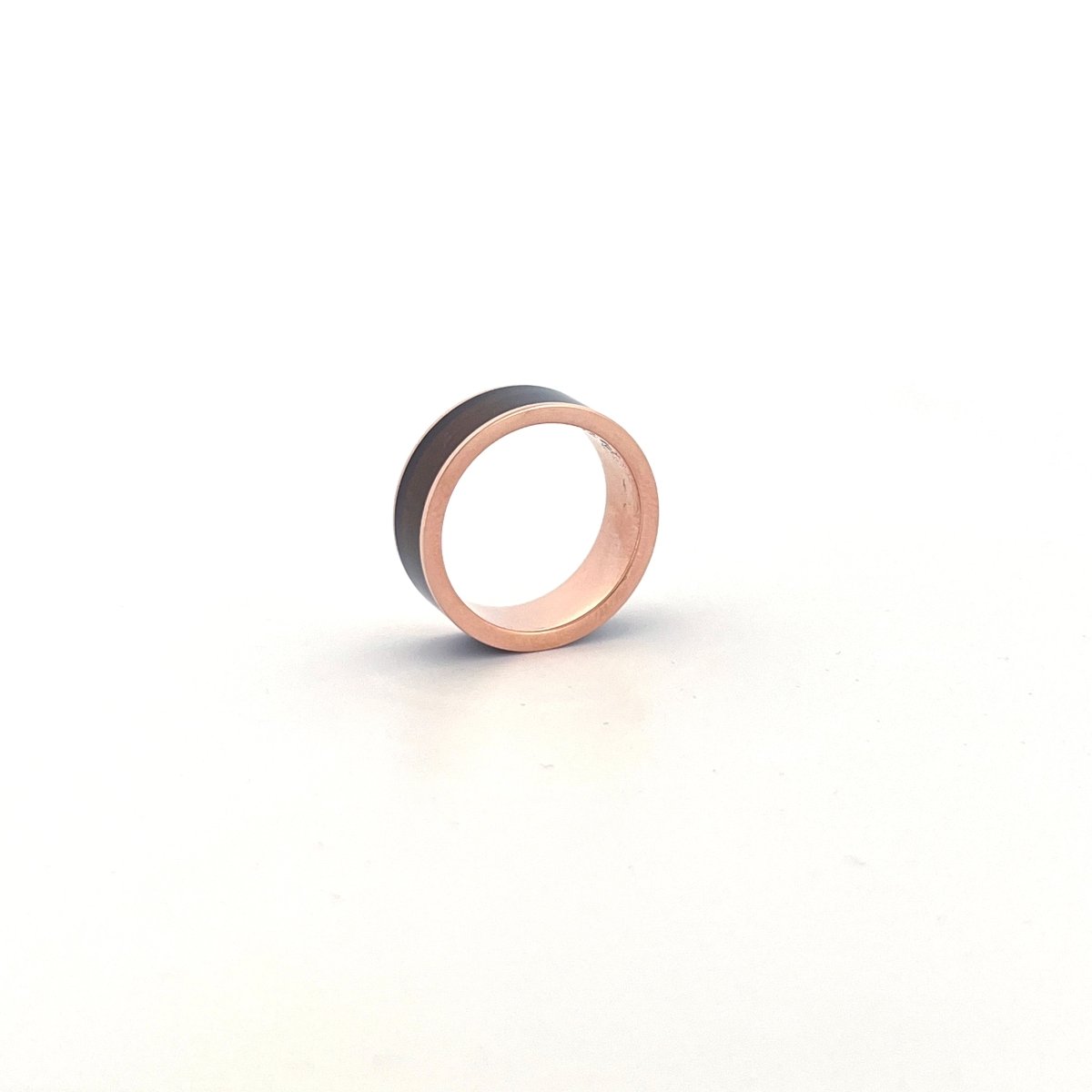 Men's 14k Rose Gold Wedding Band with Blue/Purple 14k Rose Gold men's wedding band, image 36