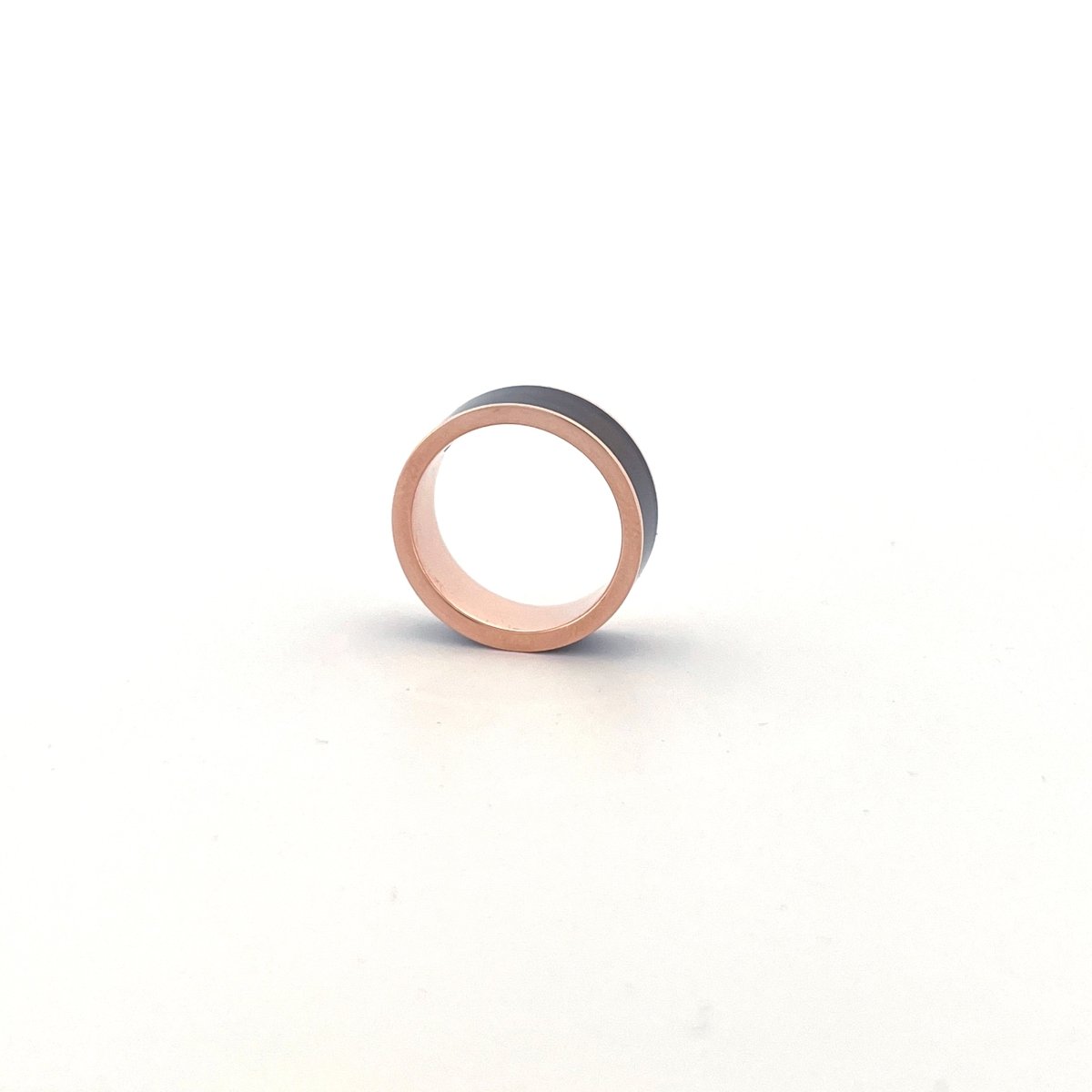 Men's 14k Rose Gold Wedding Band with Blue/Purple 14k Rose Gold men's wedding band, image 41