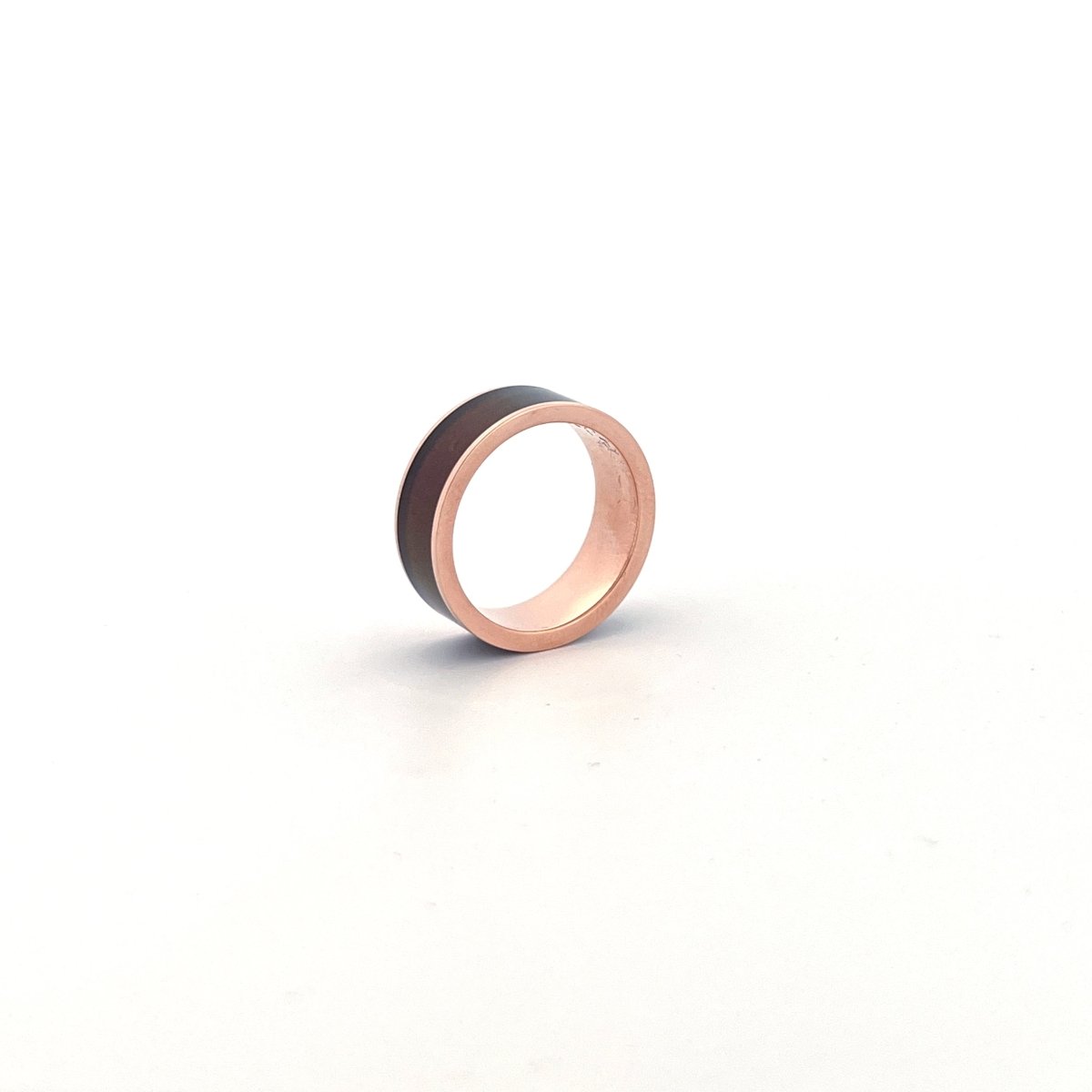 Men's 14k Rose Gold Wedding Band with Blue/Purple 14k Rose Gold men's wedding band, image 35