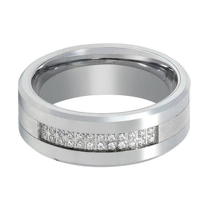 SPARKLUXE — detail view — men's tungsten carbide wedding ring | Aydins Jewelry