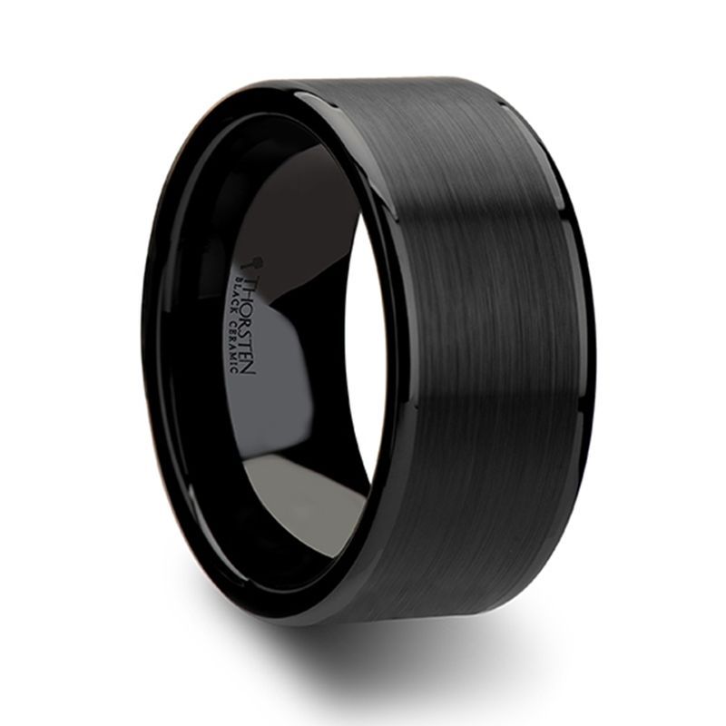 OCTAVIUS Black Ceramic men's wedding band, image 1