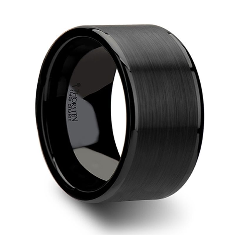 OCTAVIUS Black Ceramic men's wedding band, image 3