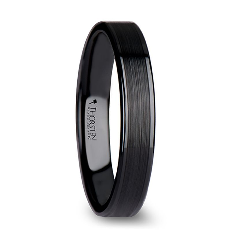OCTAVIUS Black Ceramic men's wedding band, image 1