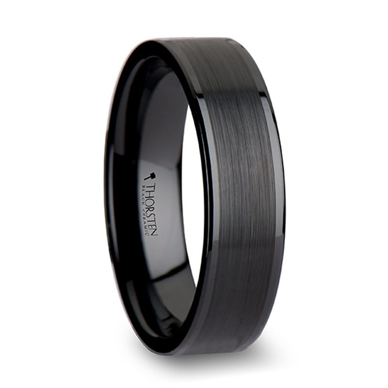 OCTAVIUS Black Ceramic men's wedding band, image 3