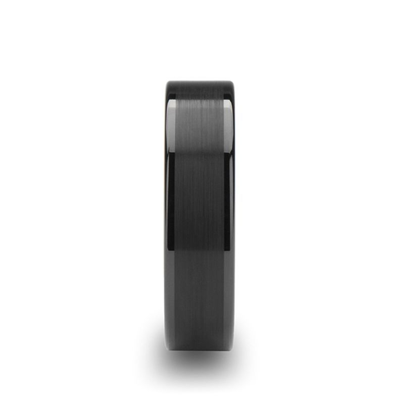 OCTAVIUS Black Ceramic men's wedding band, image 4