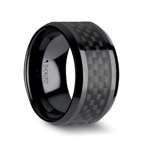 ONYX Black Ceramic men's wedding band, image 2