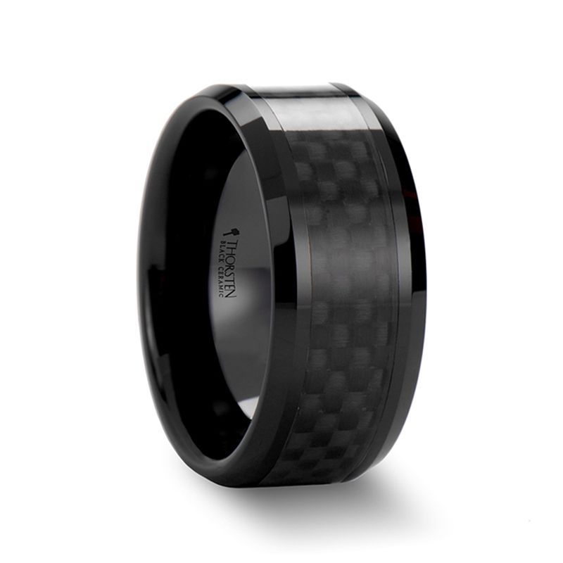 ONYX Black Ceramic men's wedding band, image 1