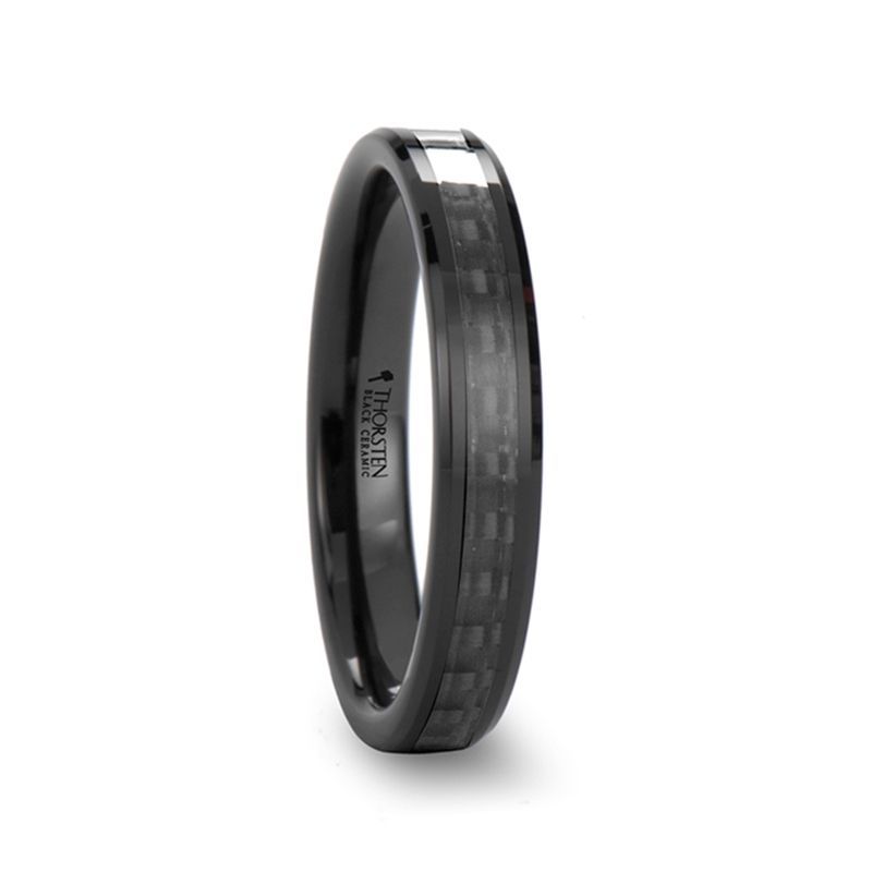 ONYX Black Ceramic men's wedding band, image 1