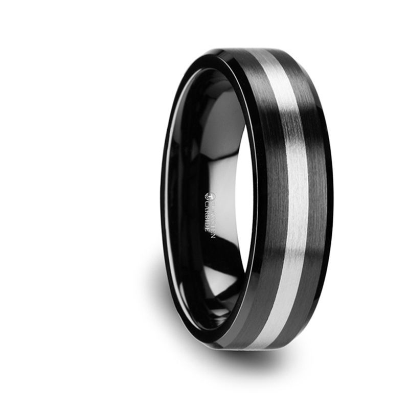 PHOENIX Black Ceramic men's wedding band, image 1