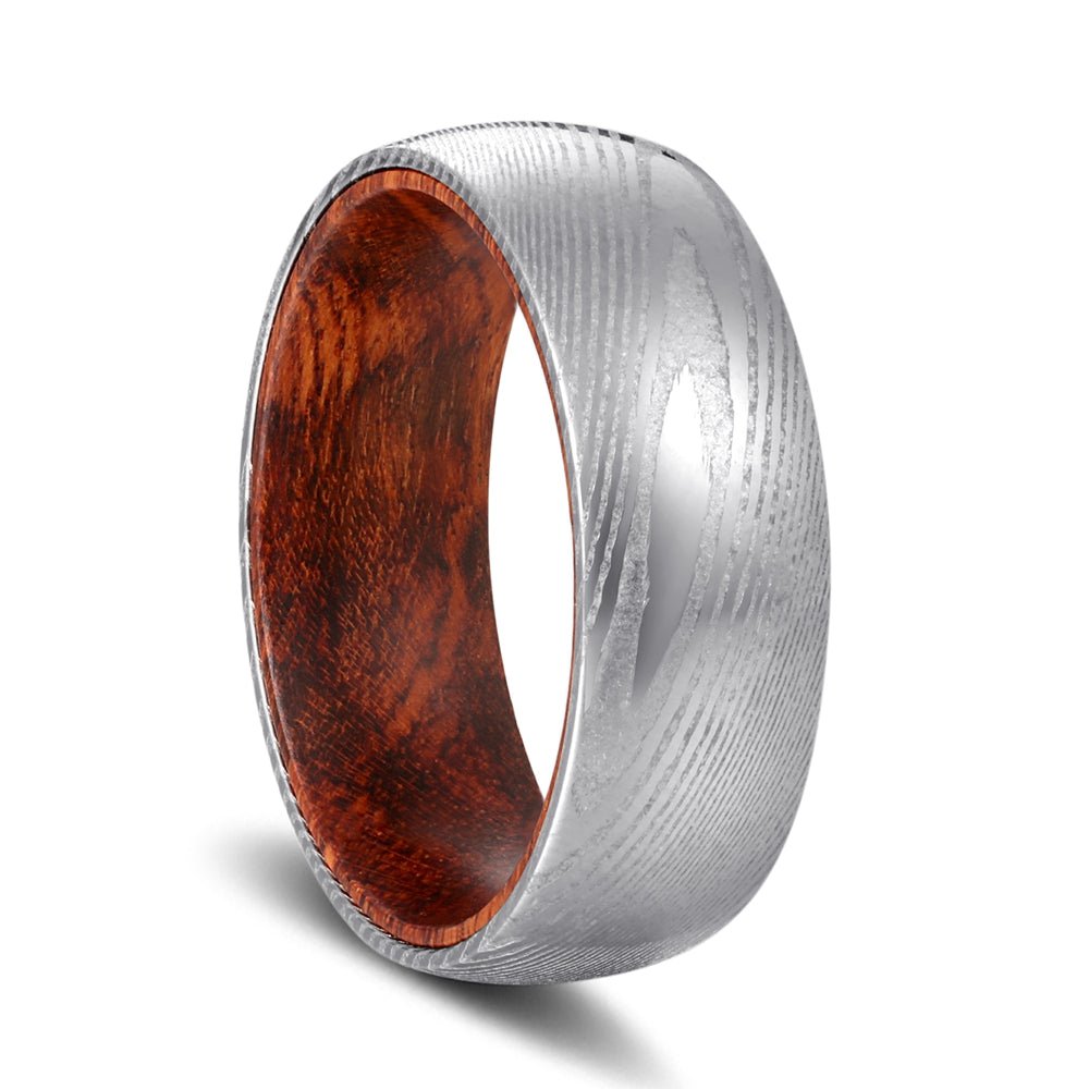 RANGO — hero shot — men's damascus steel wedding ring | Aydins Jewelry