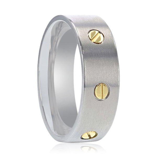 RESOLUTE | Titanium Ring Rotating Screw Design - Rings - Aydins Jewelry - 1