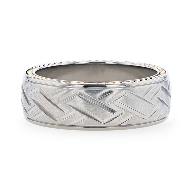 SATURN Yellow Gold men's wedding band, image 3
