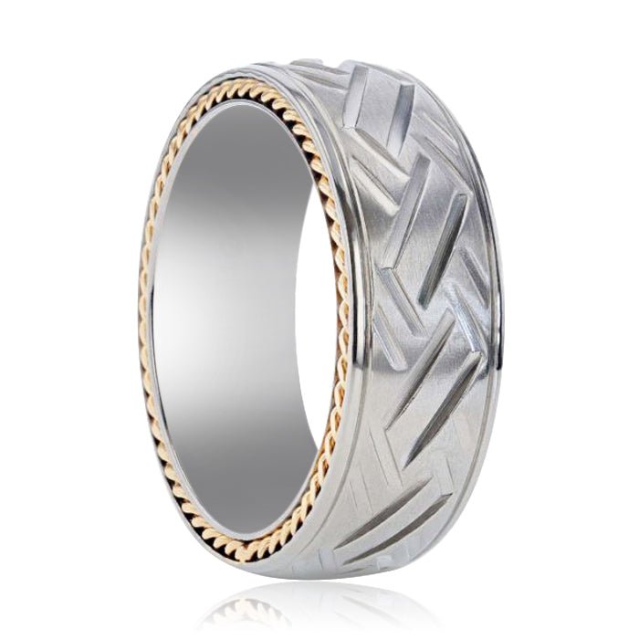 SATURN Yellow Gold men's wedding band, image 1