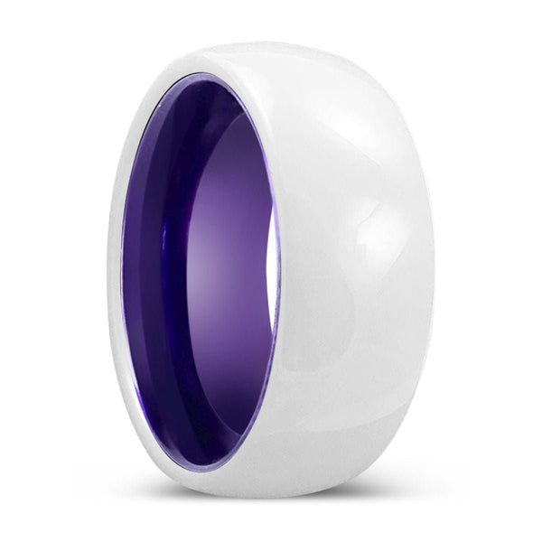 SHIMMER | Purple Ring, White Ceramic Ring, Domed - Rings - Aydins Jewelry - 1