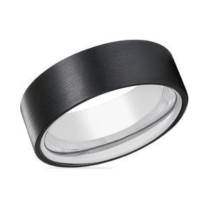 SOUL | Silver Tungsten Ring Black Brushed Flat - Rings - Aydins Jewelry - 2