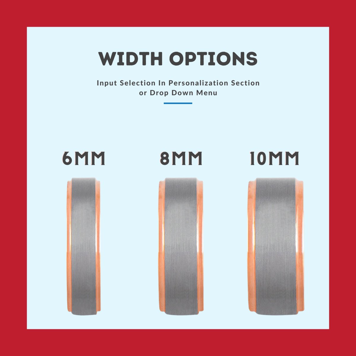 SPARROW | Blue Ring, Silver Tungsten Ring, Brushed, Rose Gold Stepped Edge - Rings - Aydins Jewelry - 3