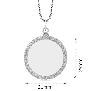 Sterling Silver Fingerprint Circle Pendant With Rope - Pendant > Fingerprint Necklace > Fingerprint Jewelry > Memorial Jewelry > Sterling Silver Fingerprint Necklace > Fingerprint Charm > Signature Jewelry > Photo Pendant > Real Photo Jewelry > - Aydins Jewelry - 3