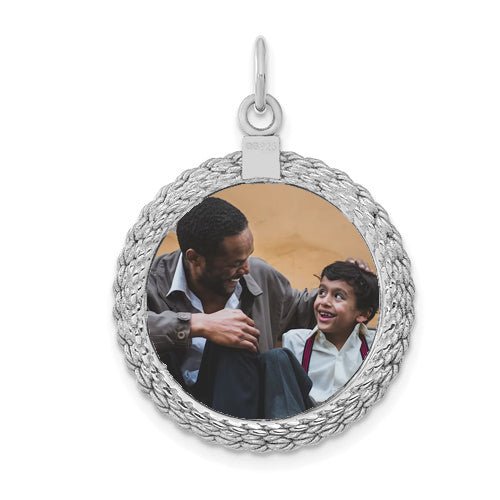 Sterling Silver Fingerprint Circle Pendant With Rope - Pendant > Fingerprint Necklace > Fingerprint Jewelry > Memorial Jewelry > Sterling Silver Fingerprint Necklace > Fingerprint Charm > Signature Jewelry > Photo Pendant > Real Photo Jewelry > - Aydins Jewelry - 7