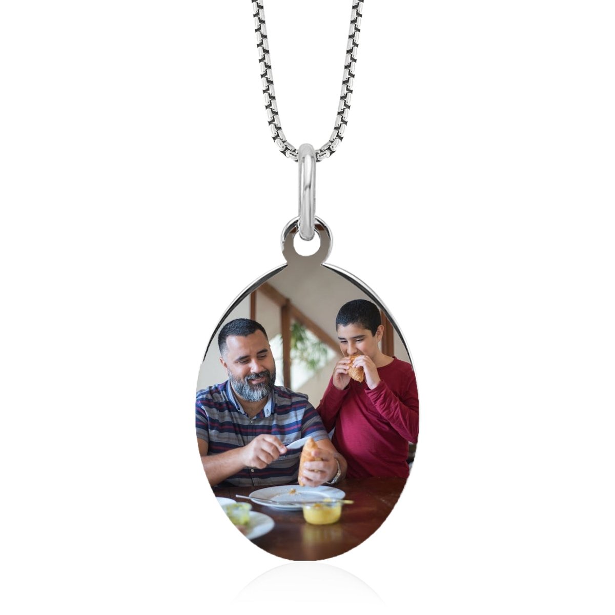 Sterling Silver Fingerprint Oval Pendant - Pendant > Fingerprint Necklace > Fingerprint Jewelry > Memorial Jewelry > Sterling Silver Fingerprint Necklace > Fingerprint Charm > Signature Jewelry > Photo Pendant > Real Photo Jewelry > - Aydins Jewelry - 5