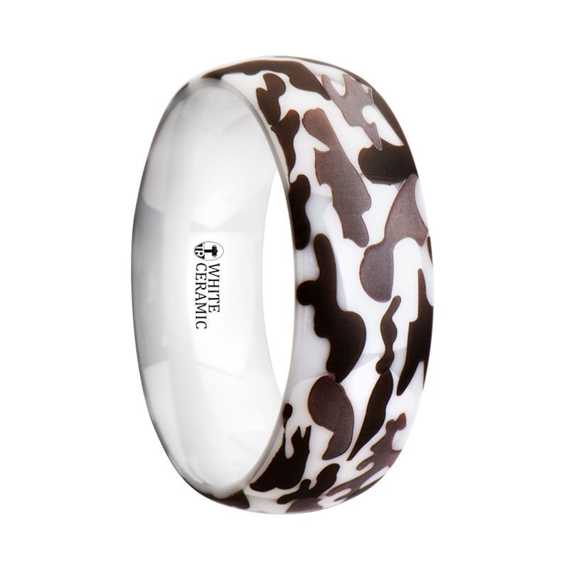 STRYKER White Ceramic men's wedding band, image 1